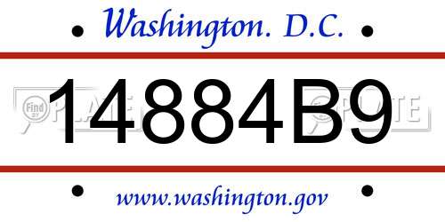14884B9 District Of Columbia License Plate