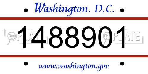 1488901 District Of Columbia License Plate