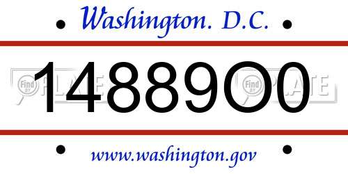 14889O0 District Of Columbia License Plate