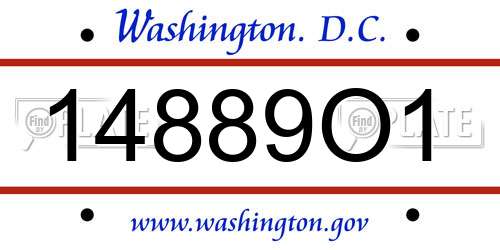 14889O1 District Of Columbia License Plate