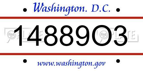 14889O3 District Of Columbia License Plate