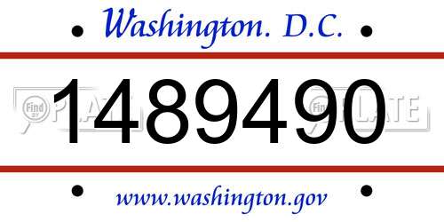 1489490 District Of Columbia License Plate