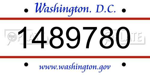 1489780 District Of Columbia License Plate