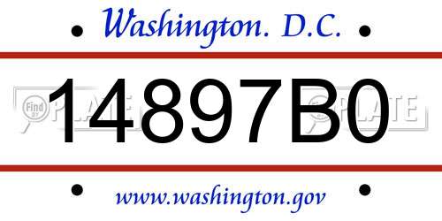 14897B0 District Of Columbia License Plate