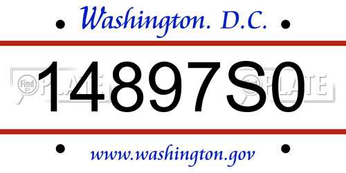 14897S0 District Of Columbia License Plate