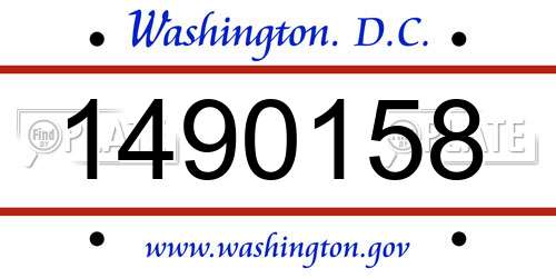 1490158 District Of Columbia License Plate
