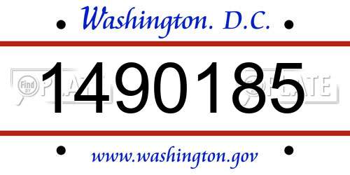 1490185 District Of Columbia License Plate