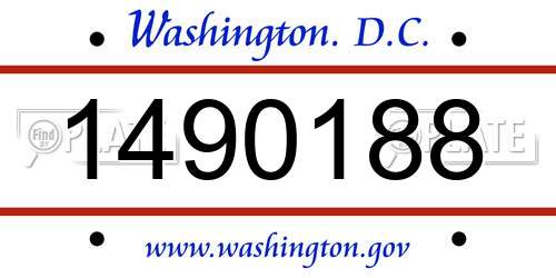 1490188 District Of Columbia License Plate