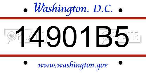 14901B5 District Of Columbia License Plate