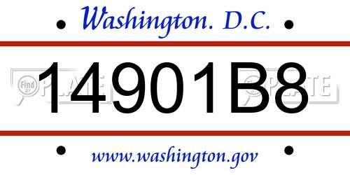 14901B8 District Of Columbia License Plate