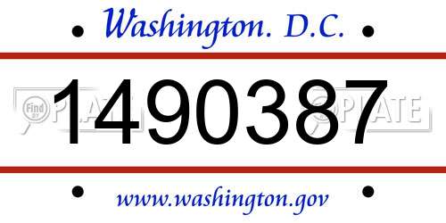 1490387 District Of Columbia License Plate