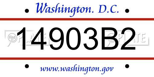 14903B2 District Of Columbia License Plate