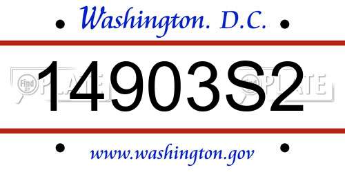 14903S2 District Of Columbia License Plate