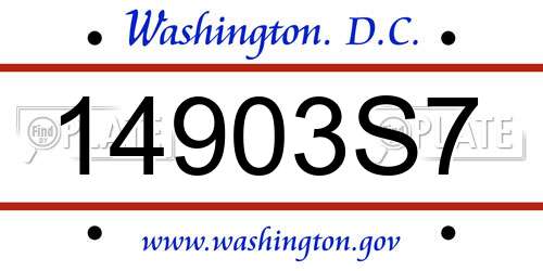 14903S7 District Of Columbia License Plate