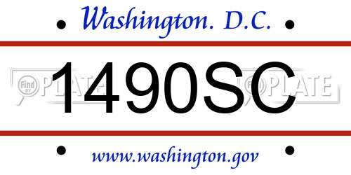 1490SC District Of Columbia License Plate