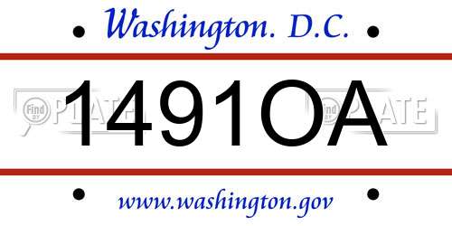 1491OA District Of Columbia License Plate