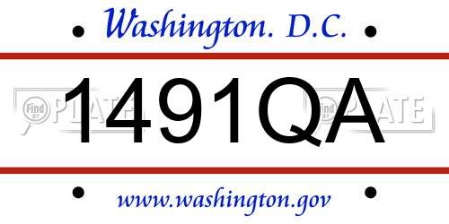 1491QA District Of Columbia License Plate