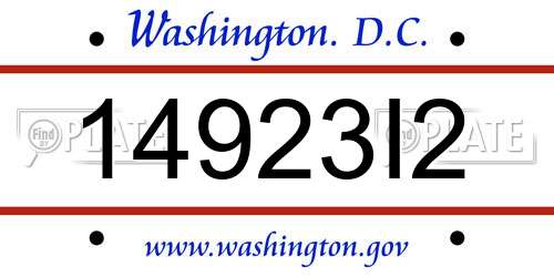 14923I2 District Of Columbia License Plate