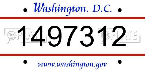 1497312 District Of Columbia License Plate