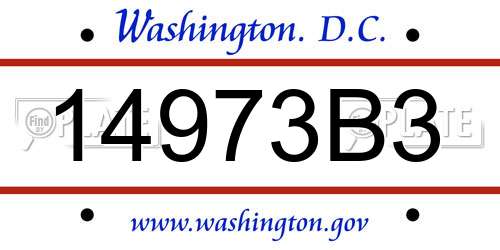 14973B3 District Of Columbia License Plate