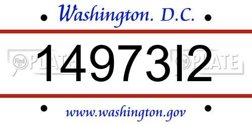 14973I2 District Of Columbia License Plate