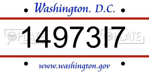 14973I7 District Of Columbia License Plate