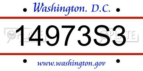 14973S3 District Of Columbia License Plate