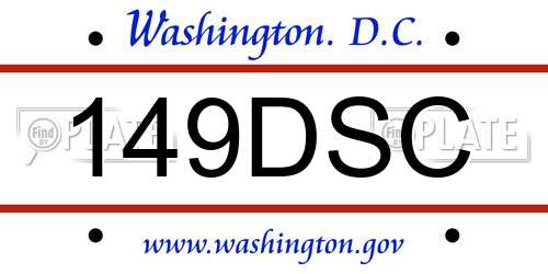 149DSC District Of Columbia License Plate