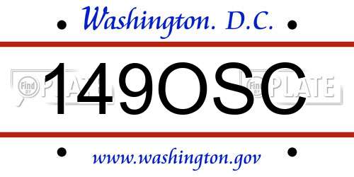149OSC District Of Columbia License Plate