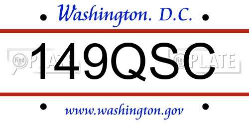 149QSC District Of Columbia License Plate