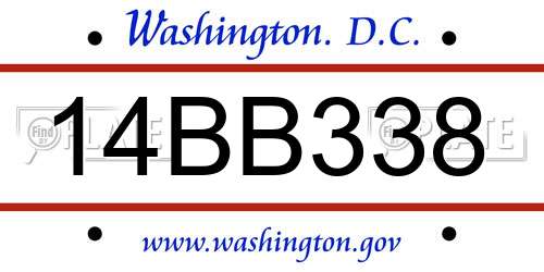 14BB338 District Of Columbia License Plate