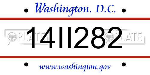 14II282 District Of Columbia License Plate