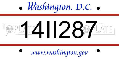 14II287 District Of Columbia License Plate