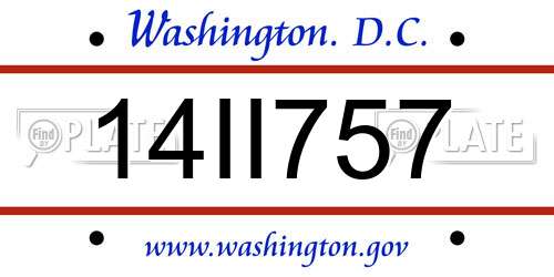 14II757 District Of Columbia License Plate