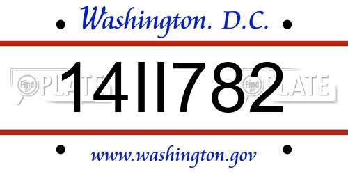 14II782 District Of Columbia License Plate