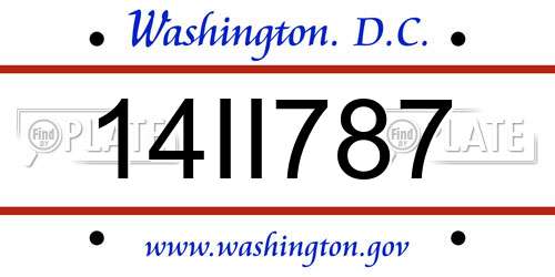 14II787 District Of Columbia License Plate