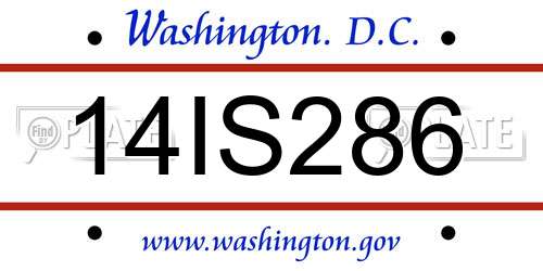 14IS286 District Of Columbia License Plate