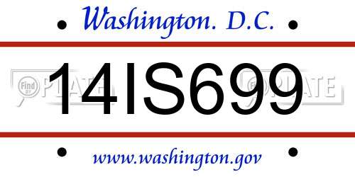 14IS699 District Of Columbia License Plate