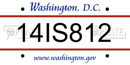 14IS812 District Of Columbia License Plate