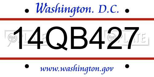 14QB427 District Of Columbia License Plate