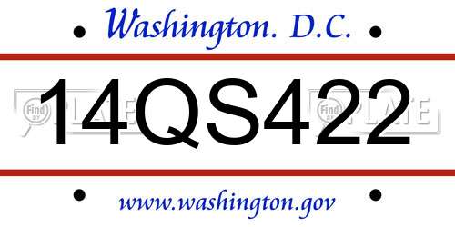14QS422 District Of Columbia License Plate