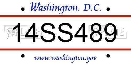 14SS489 District Of Columbia License Plate