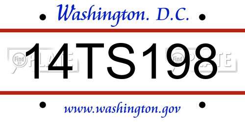 14TS198 District Of Columbia License Plate