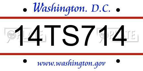 14TS714 District Of Columbia License Plate