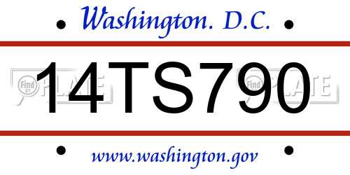 14TS790 District Of Columbia License Plate