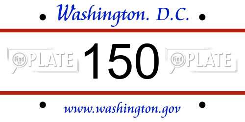 150 District Of Columbia License Plate