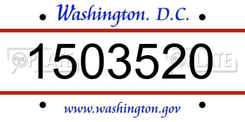 1503520 District Of Columbia License Plate