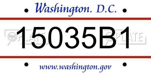 15035B1 District Of Columbia License Plate