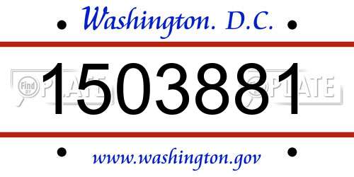 1503881 District Of Columbia License Plate