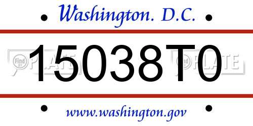 15038T0 District Of Columbia License Plate